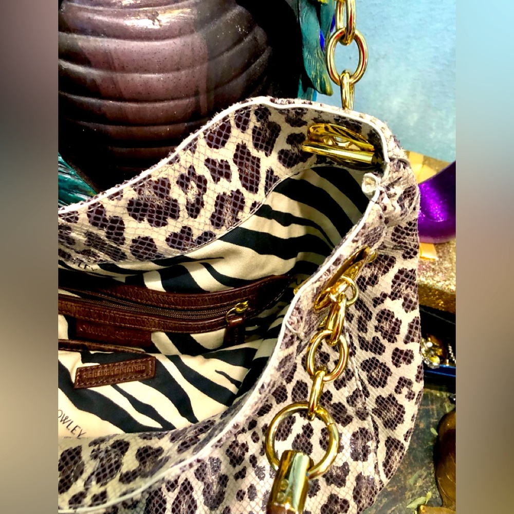 Cynthia Rowley, Leather, Snake and Leopard Print Handbag - Picture 4 of 9